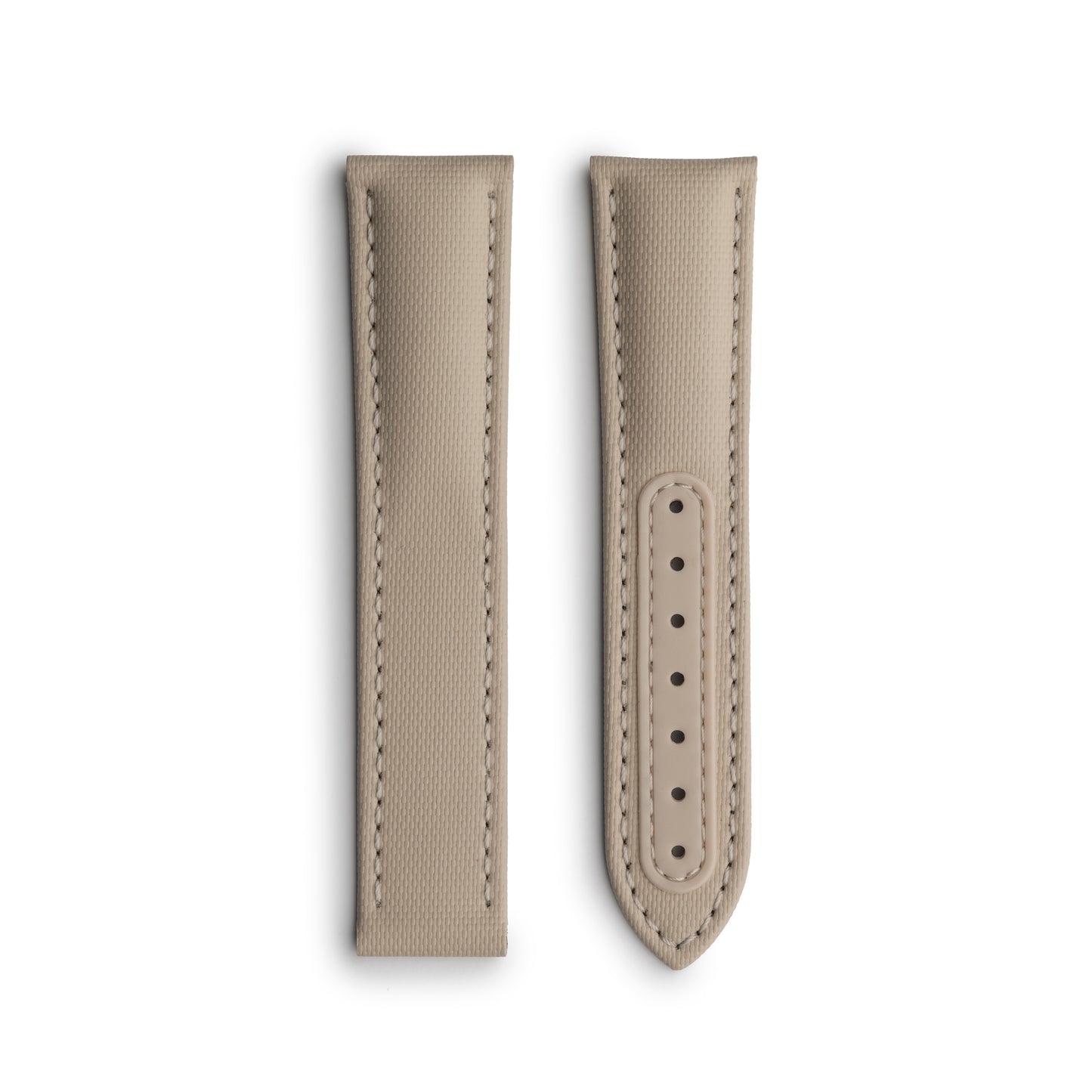 Loop-less™ Sand Beige Sailcloth Watch Strap with White Stitching