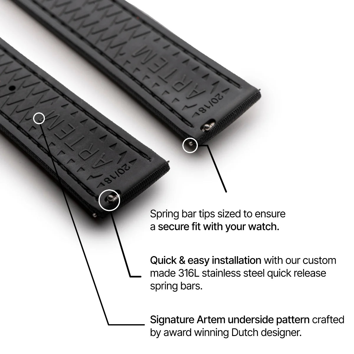 Loop-less™ HydroFlex™ | Dark Matter Edition | Black Strap with Black Stitching