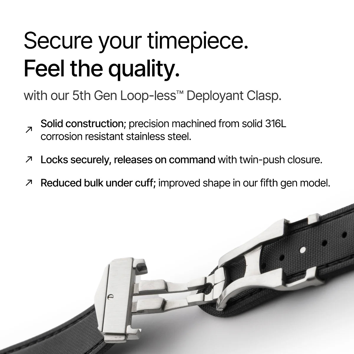 Loop-less™ HydroFlex™ | Dark Matter Edition | Black Strap with Black Stitching