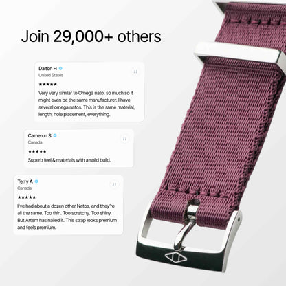 Burgundy Nylon Watch Strap