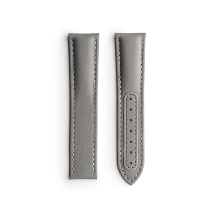 Loop-Less™ Grey Sailcloth Watch Strap with Grey Stitching
