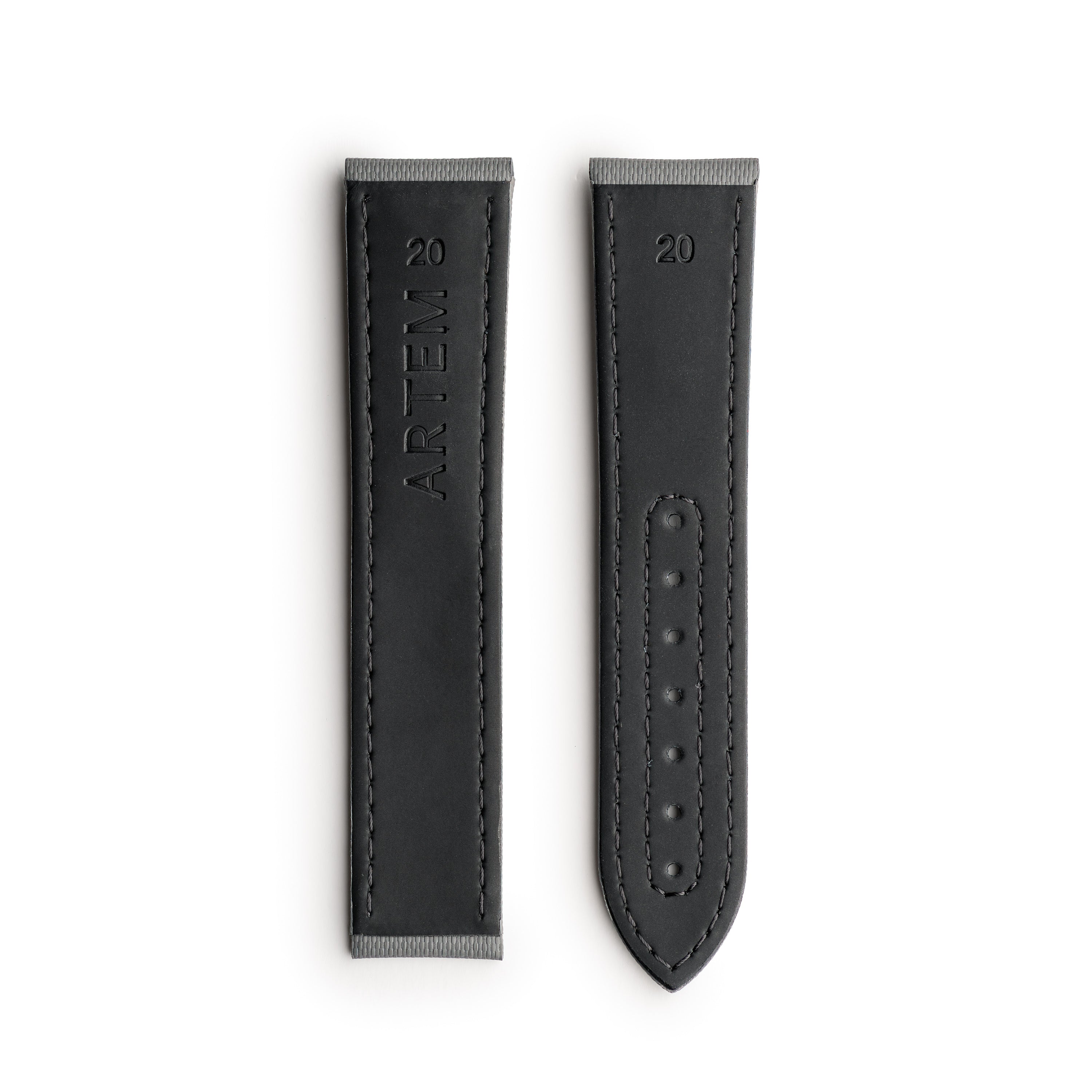 Loop-Less™ Grey Sailcloth Watch Strap with Grey Stitching