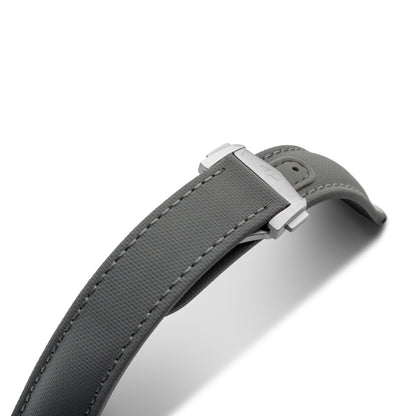 Loop-Less™ Grey Sailcloth Watch Strap with Grey Stitching