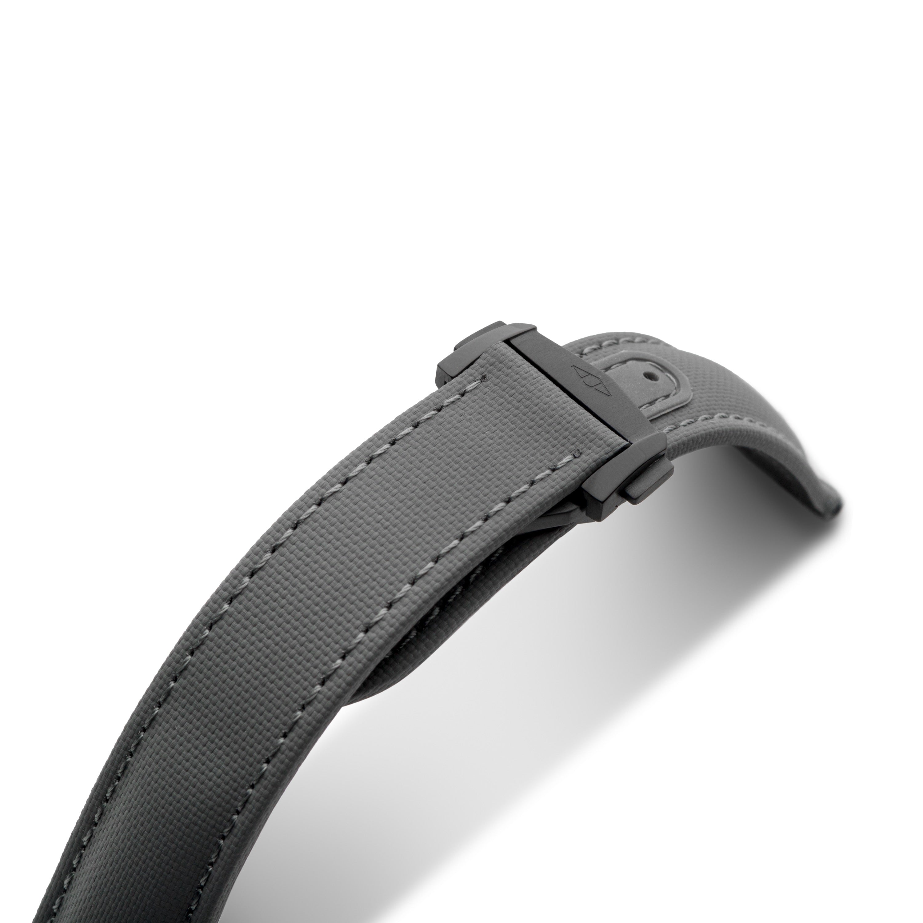 Loop-Less™ Grey Sailcloth Watch Strap with Grey Stitching