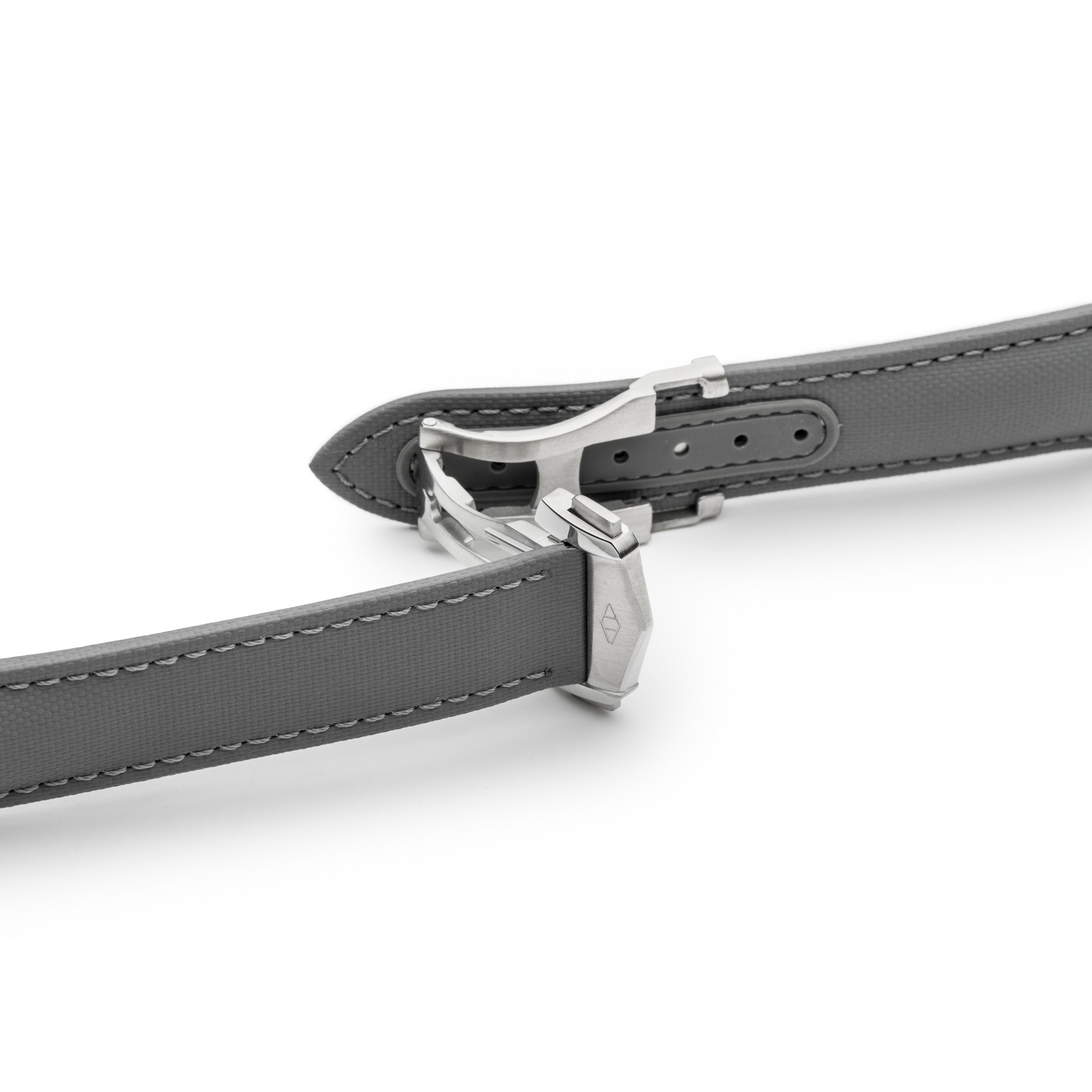 Loop-Less™ Grey Sailcloth Watch Strap with Grey Stitching