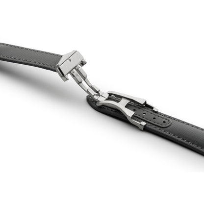 Loop-Less™ Grey Sailcloth Watch Strap with Grey Stitching