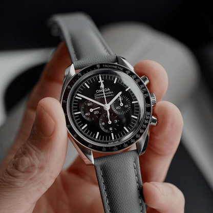 Loop-Less™ Grey Sailcloth Watch Strap with Grey Stitching